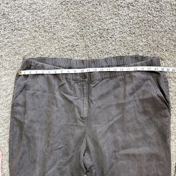 Eileen Fisher Grayish Brown Linen Blend Pants - Picture 3 of 7